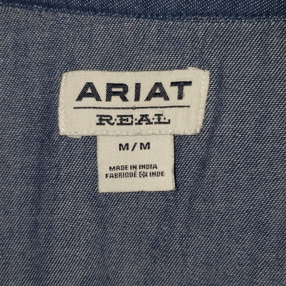 ARIAT | Womens Blue Southwestern Tapestry Real Vivacious Chambray Button Up Top - Picture 7 of 7